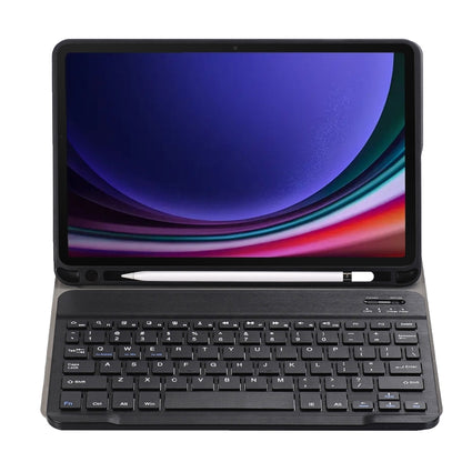 For Samsung Galaxy Tab S10 Lite / S10 FE / S9 FE A710B Candy Color TPU Bluetooth Keyboard Leather Tablet Case with Pen Holder(Black) by bashfashion
