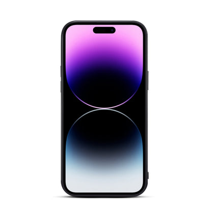 For iPhone 15 Plus Denior DV Elastic Card Slot PU Back Cover Phone Case(Blue) by Denior