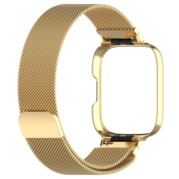 For Redmi Watch 3 Lite / Watch 3 Active 2 in 1 Milan Metal Watch Band with Watch Frame(Gold) by bashfashion