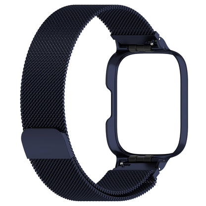 For Redmi Watch 3 Lite / Watch 3 Active 2 in 1 Milan Metal Watch Band with Watch Frame(Midnight Blue) by bashfashion