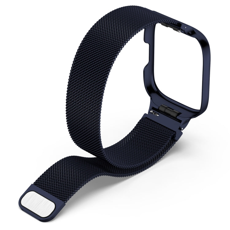 For Redmi Watch 3 Lite / Watch 3 Active 2 in 1 Milan Metal Watch Band with Watch Frame(Midnight Blue) by bashfashion