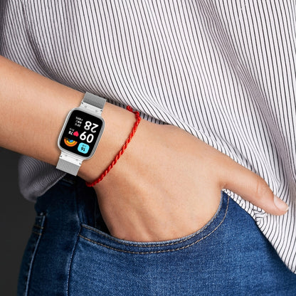 For Redmi Watch 3 Lite / Watch 3 Active 2 in 1 Milan Metal Watch Band with Watch Frame(Rose Gold) by bashfashion