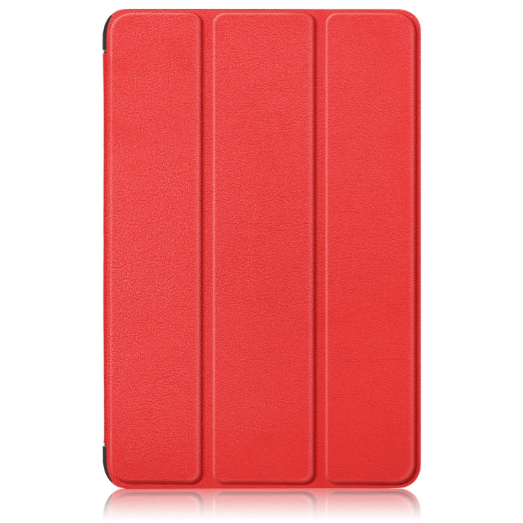 For Samsung Galaxy Tab A9 2023/Tab A11 3-folding Leather Smart Tablet Case(Red) by bashfashion