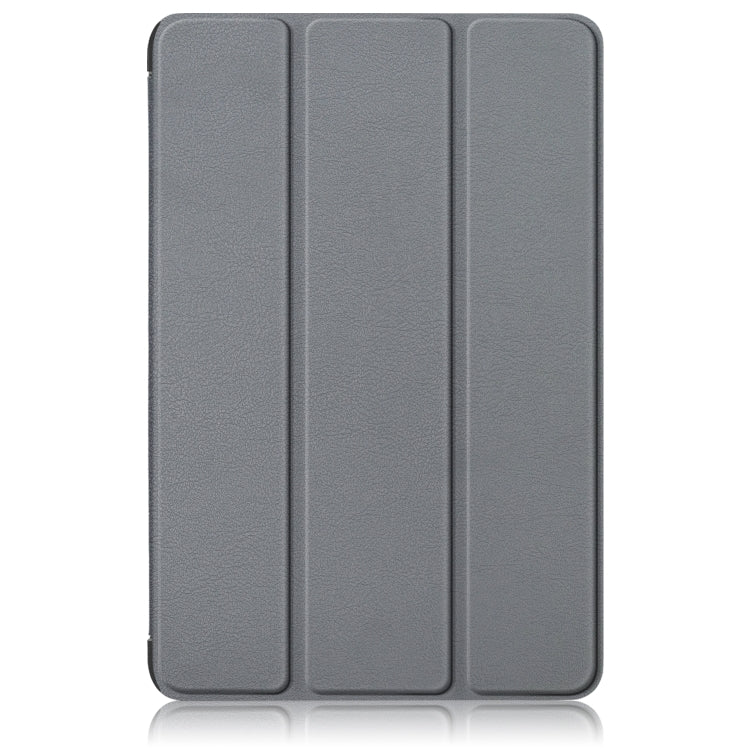 For Samsung Galaxy Tab A9 2023/Tab A11 3-folding Leather Smart Tablet Case(Grey) by bashfashion