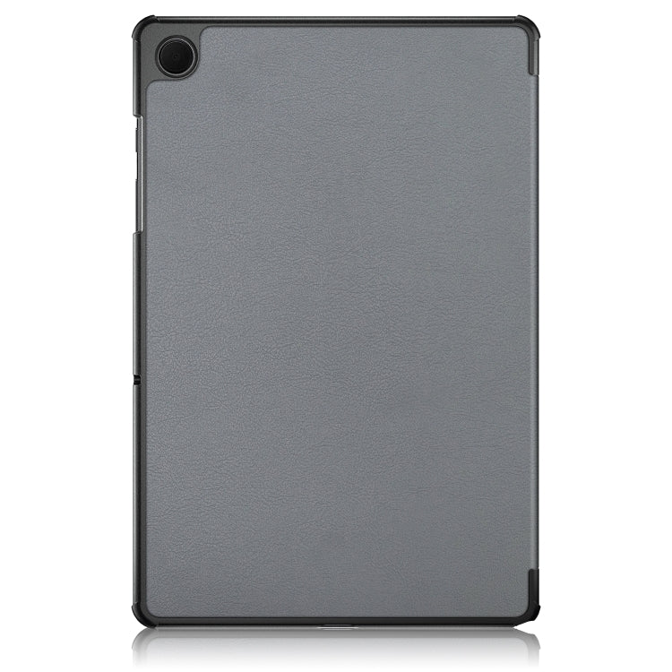 For Samsung Galaxy Tab A9 2023/Tab A11 3-folding Leather Smart Tablet Case(Grey) by bashfashion