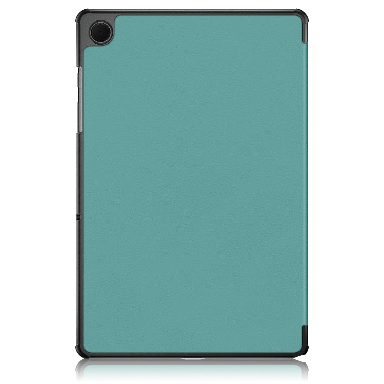 For Samsung Galaxy Tab A9 2023/Tab A11 3-folding Leather Smart Tablet Case(Green) by bashfashion