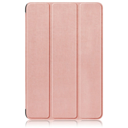 For Samsung Galaxy Tab A9 2023/Tab A11 3-folding Leather Smart Tablet Case(Rose Gold) by bashfashion