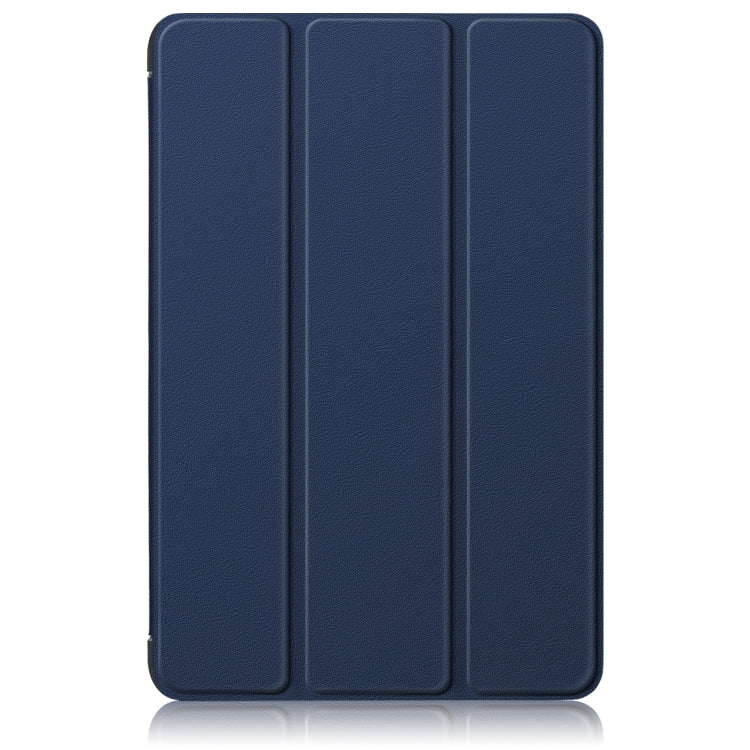 For Samsung Galaxy Tab A9 2023/Tab A11 3-folding Leather Smart Tablet Case(Dark Blue) by bashfashion
