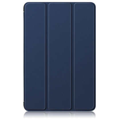 For Samsung Galaxy Tab A9 2023/Tab A11 3-folding Leather Smart Tablet Case(Dark Blue) by bashfashion
