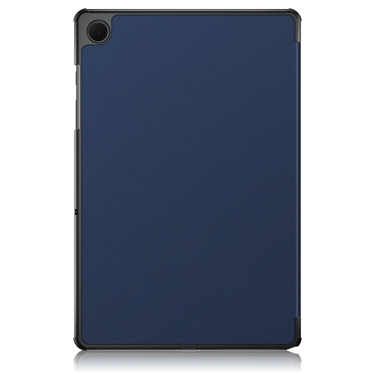 For Samsung Galaxy Tab A9 2023/Tab A11 3-folding Leather Smart Tablet Case(Dark Blue) by bashfashion