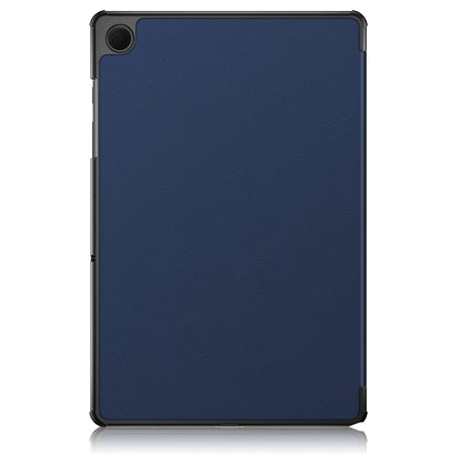For Samsung Galaxy Tab A9 2023/Tab A11 3-folding Leather Smart Tablet Case(Dark Blue) by bashfashion