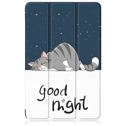 For Lenovo Tab M10 5G 10.6 3-folding Magnetic Buckle Coloured Drawing Leather Smart Tablet Case(Lazy Cat) by bashfashion