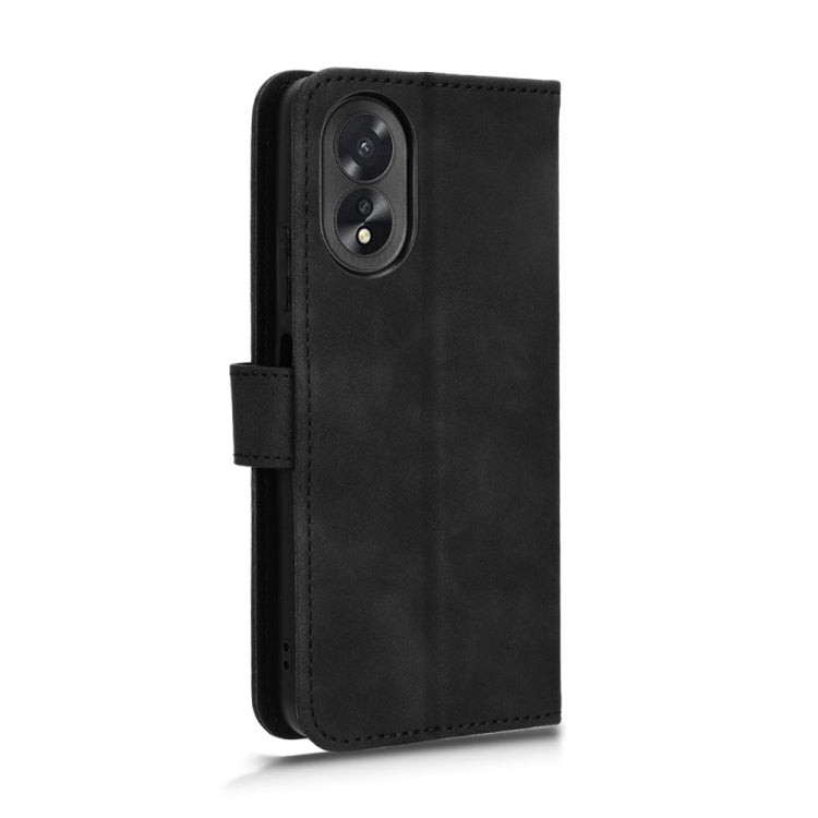 For OPPO A38 / A18 Skin Feel Magnetic Flip Leather Phone Case(Black) by bashfashion