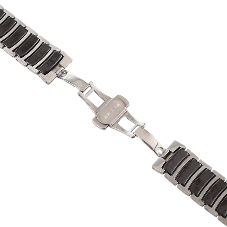 For Apple Watch Series 8&7 41mm / SE 2&6&SE&5&4 40mm / 3&2&1 38mm Ceramic Steel Watch Band(Black) by bashfashion
