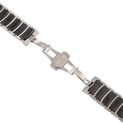For Apple Watch Series 7 45mm / 6 & SE & 5 & 4 44mm / 3 & 2 & 1 42mm Ceramic Steel Watch Band(Black) by bashfashion
