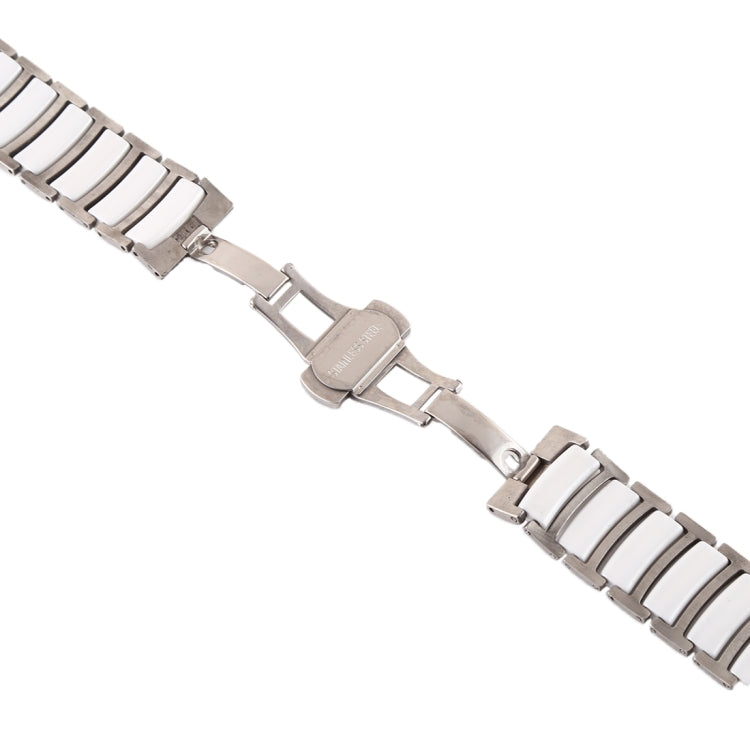 For Apple Watch Ultra 49mm&Watch Ultra 2 49mm / Series 9&8&7 45mm / SE 3&SE 2&6&SE&5&4 44mm / 3&2&1 42mm Ceramic Steel Watch Band (White Gold) by bashfashion