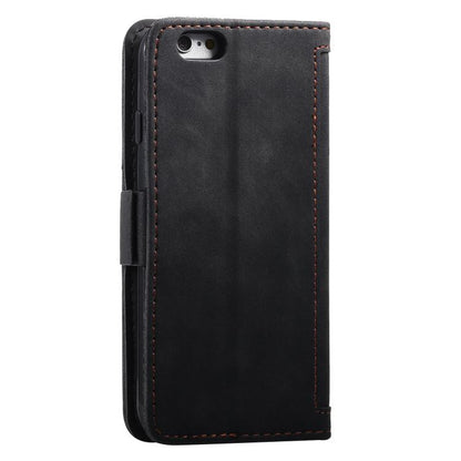 For iPhone 16e Retro Splicing Horizontal Flip Leather Phone Case(Black) by bashfashion