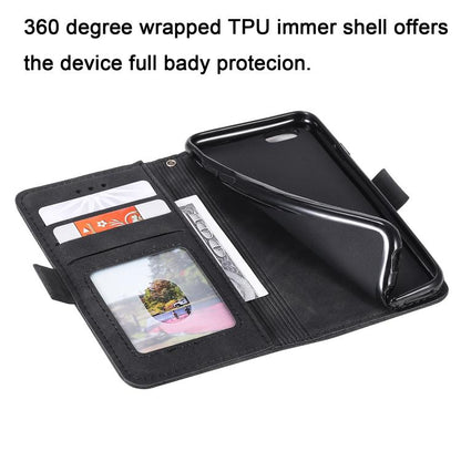 For iPhone 16e Retro Splicing Horizontal Flip Leather Phone Case(Black) by bashfashion