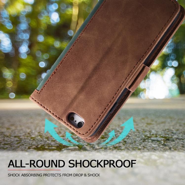 For iPhone 16e Retro Splicing Horizontal Flip Leather Phone Case(Green) by bashfashion