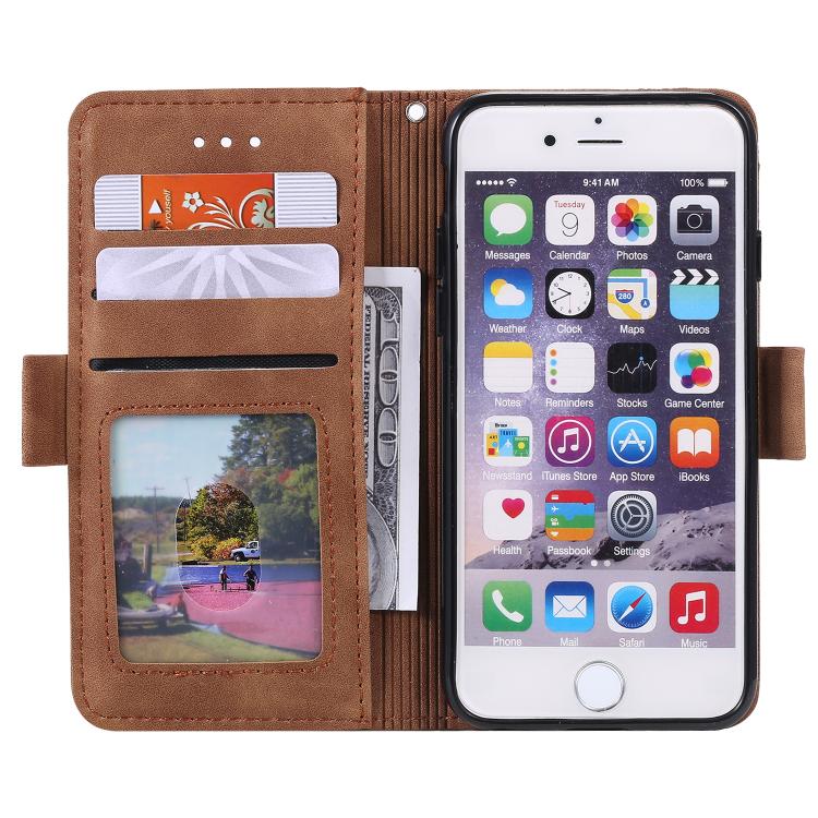 For iPhone 16e Retro Splicing Horizontal Flip Leather Phone Case(Grey) by bashfashion