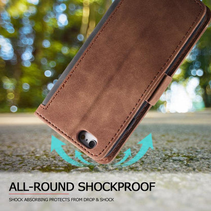 For iPhone 16e Retro Splicing Horizontal Flip Leather Phone Case(Grey) by bashfashion