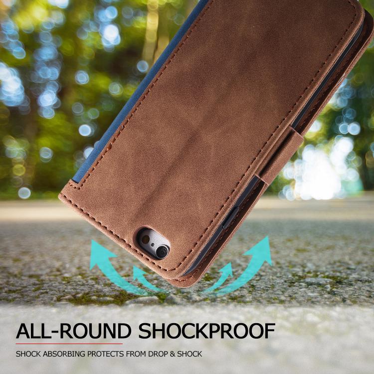 For iPhone 16e Retro Splicing Horizontal Flip Leather Phone Case(Blue) by bashfashion