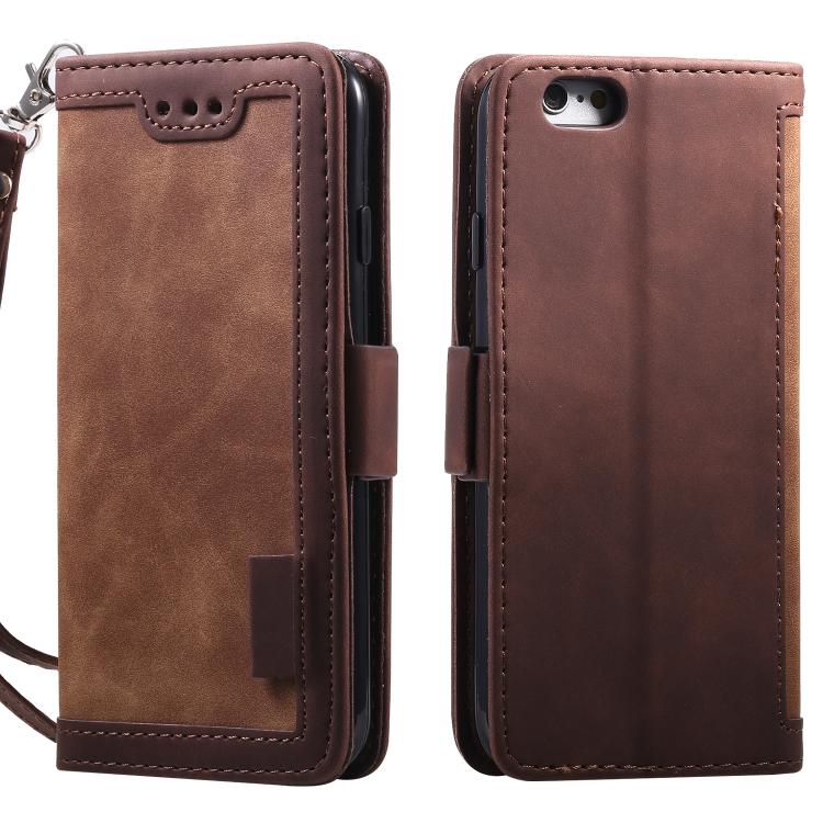 For iPhone 16e Retro Splicing Horizontal Flip Leather Phone Case(Brown) by bashfashion