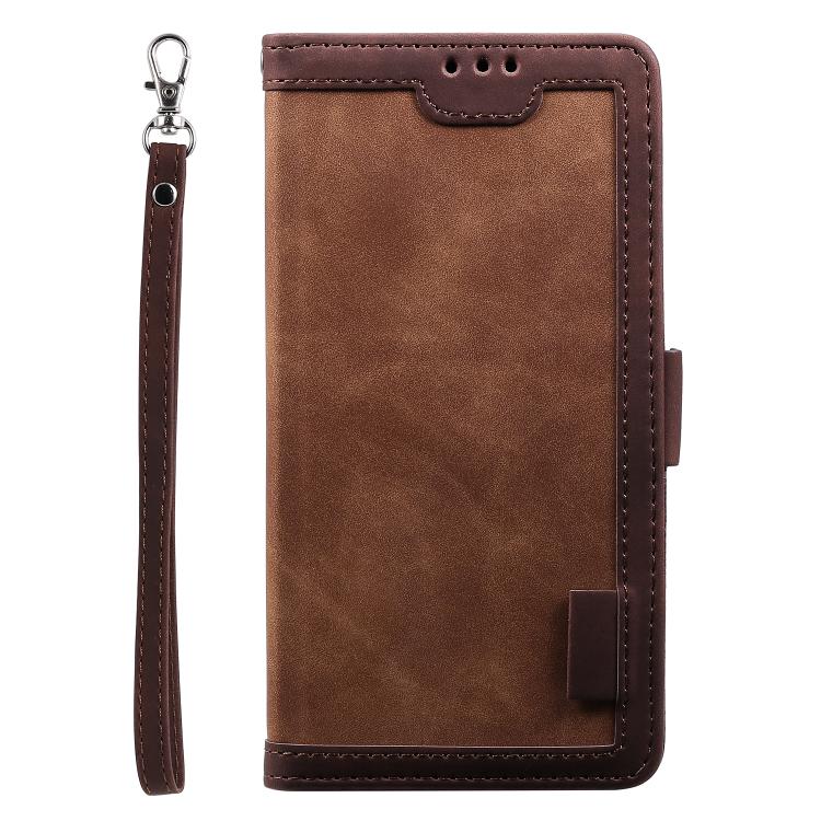 For iPhone 16e Retro Splicing Horizontal Flip Leather Phone Case(Brown) by bashfashion