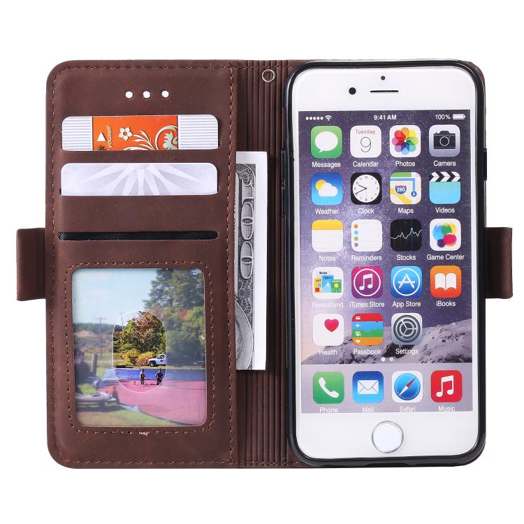 For iPhone 16e Retro Splicing Horizontal Flip Leather Phone Case(Brown) by bashfashion