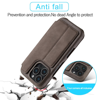 For iPhone 16 Pro Max LC.IMEEKE Hon Ancient Series Flip Leather Phone Case(Coffee) by LC.IMEEKE