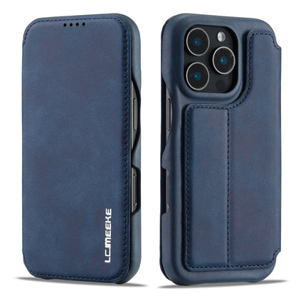 For iPhone 16 Pro Max LC.IMEEKE Hon Ancient Series Flip Leather Phone Case(Blue) by LC.IMEEKE