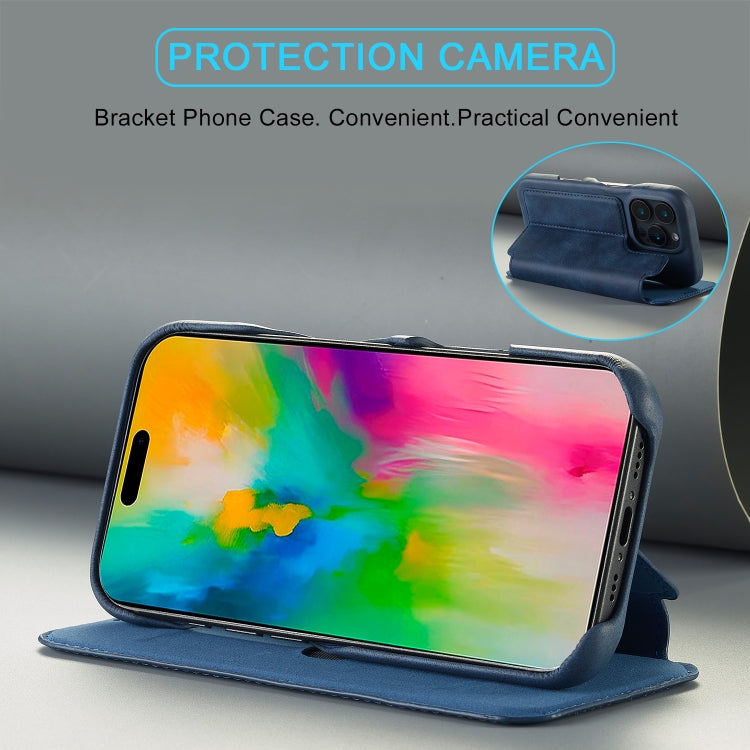 For iPhone 16 Pro LC.IMEEKE Hon Ancient Series Flip Leather Phone Case(Blue) by LC.IMEEKE