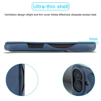 For iPhone 16 Plus LC.IMEEKE Hon Ancient Series Flip Leather Phone Case(Blue) by LC.IMEEKE