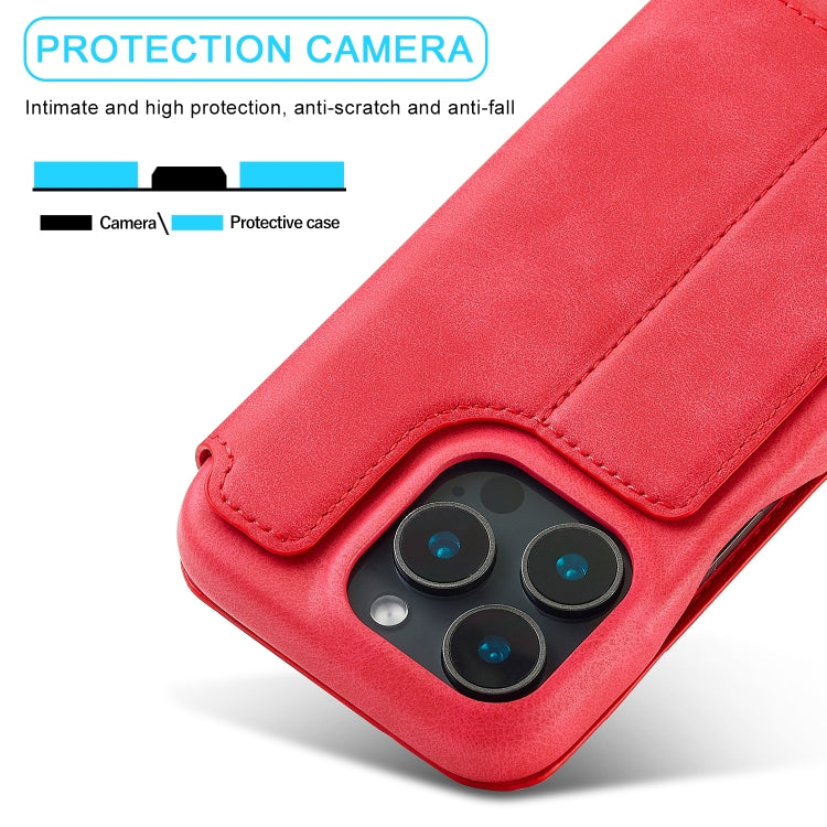 For iPhone 15 Pro Max LC.IMEEKE Hon Ancient Series Flip Leather Phone Case(Red) by LC.IMEEKE