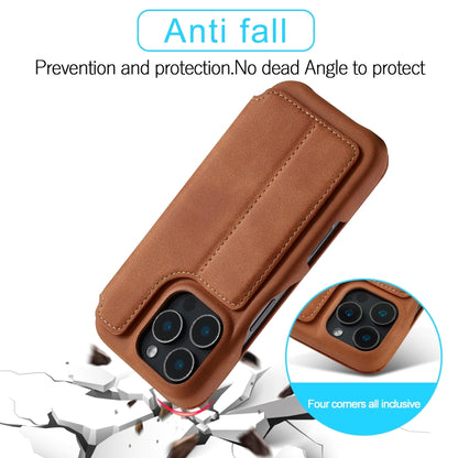 For iPhone 15 Pro Max LC.IMEEKE Hon Ancient Series Flip Leather Phone Case(Brown) by LC.IMEEKE