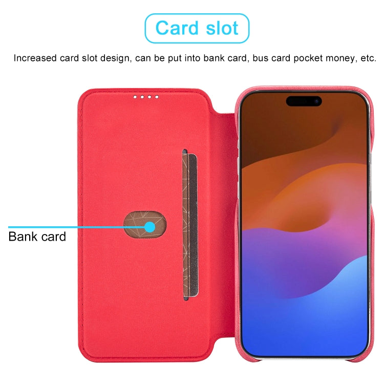 For iPhone 15 Pro LC.IMEEKE Hon Ancient Series Flip Leather Phone Case(Red) by LC.IMEEKE