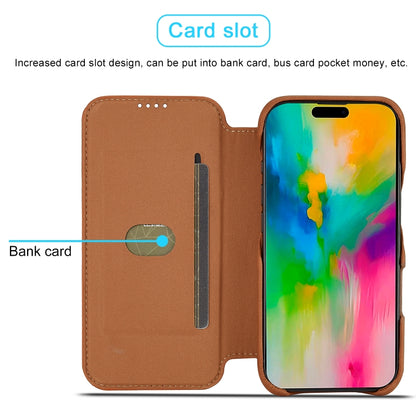 For iPhone 15 Pro LC.IMEEKE Hon Ancient Series Flip Leather Phone Case(Brown) by LC.IMEEKE