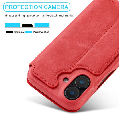 For iPhone 15 Plus LC.IMEEKE Hon Ancient Series Flip Leather Phone Case(Red) by LC.IMEEKE