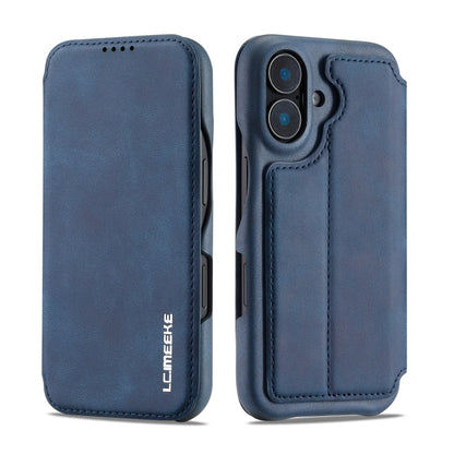 For iPhone 15 Plus LC.IMEEKE Hon Ancient Series Flip Leather Phone Case(Blue) by LC.IMEEKE