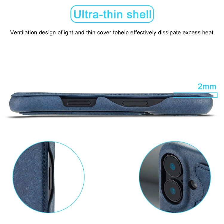 For iPhone 15 Plus LC.IMEEKE Hon Ancient Series Flip Leather Phone Case(Blue) by LC.IMEEKE