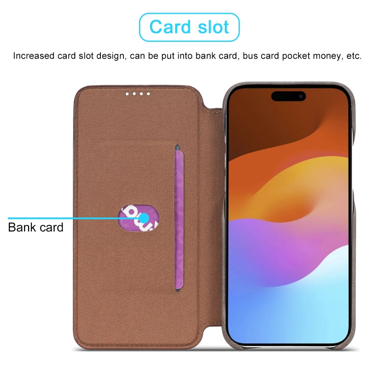 For iPhone 15 LC.IMEEKE Hon Ancient Series Flip Leather Phone Case(Coffee) by LC.IMEEKE