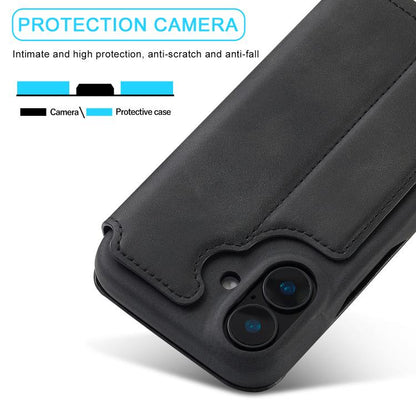 For iPhone 17 LC.IMEEKE Hon Ancient Series Flip Leather Phone Case(Black) by LC.IMEEKE