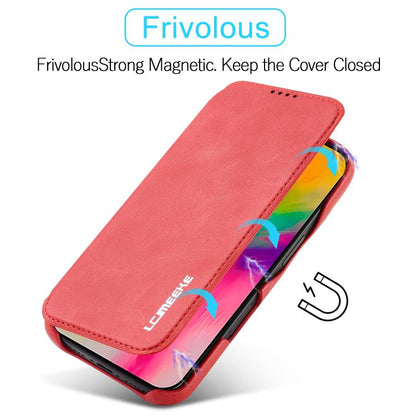 For iPhone 17 LC.IMEEKE Hon Ancient Series Flip Leather Phone Case(Red) by LC.IMEEKE