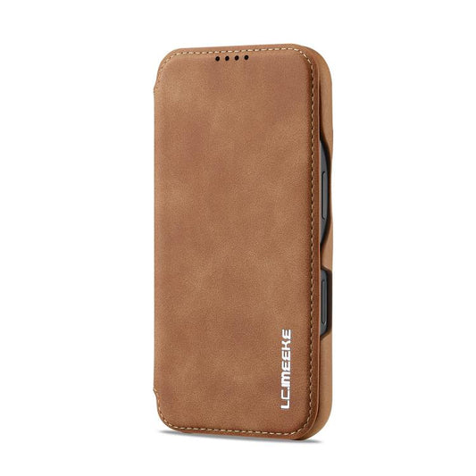 For iPhone 17 LC.IMEEKE Hon Ancient Series Flip Leather Phone Case(Brown) by LC.IMEEKE