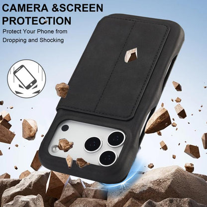 For iPhone 17 Pro LC.IMEEKE Hon Ancient Series Flip Leather Phone Case(Black) by LC.IMEEKE