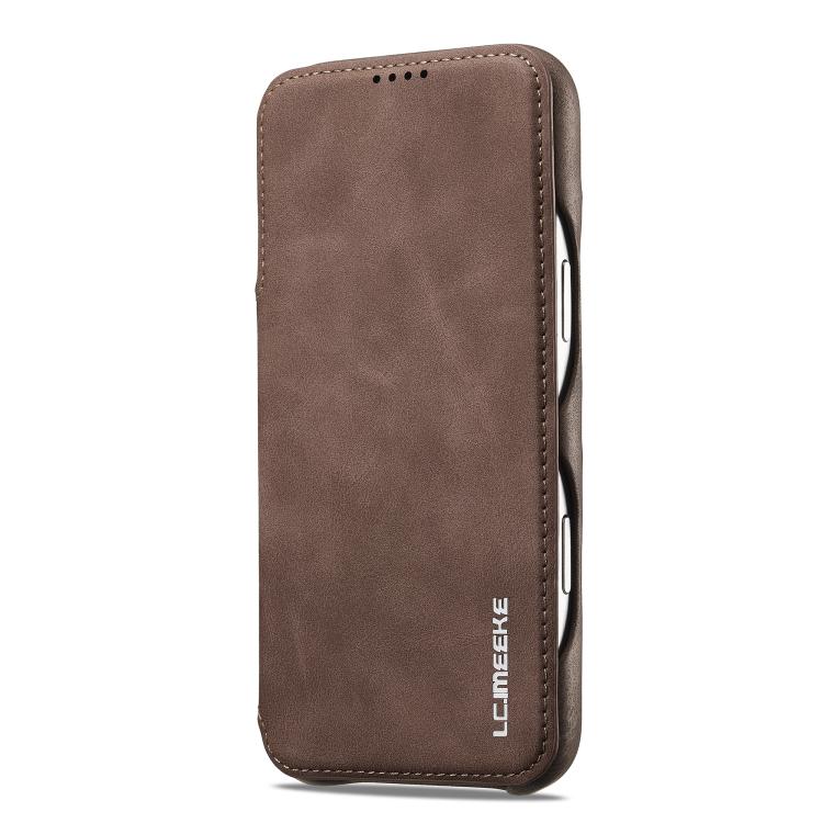 For iPhone 17 Pro LC.IMEEKE Hon Ancient Series Flip Leather Phone Case(Coffee) by LC.IMEEKE