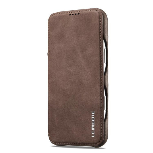 For iPhone 17 Pro LC.IMEEKE Hon Ancient Series Flip Leather Phone Case(Coffee) by LC.IMEEKE