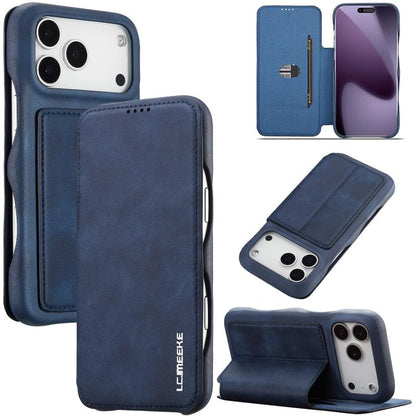 For iPhone 17 Pro LC.IMEEKE Hon Ancient Series Flip Leather Phone Case(Blue) by LC.IMEEKE