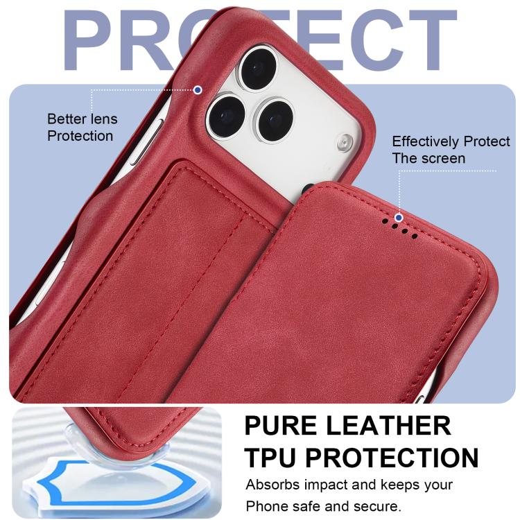 For iPhone 17 Pro Max LC.IMEEKE Hon Ancient Series Flip Leather Phone Case(Red) by LC.IMEEKE