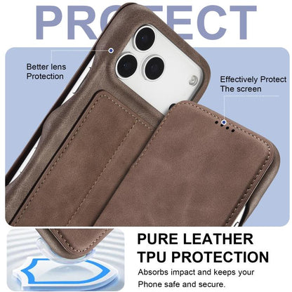 For iPhone 17 Pro Max LC.IMEEKE Hon Ancient Series Flip Leather Phone Case(Coffee) by LC.IMEEKE